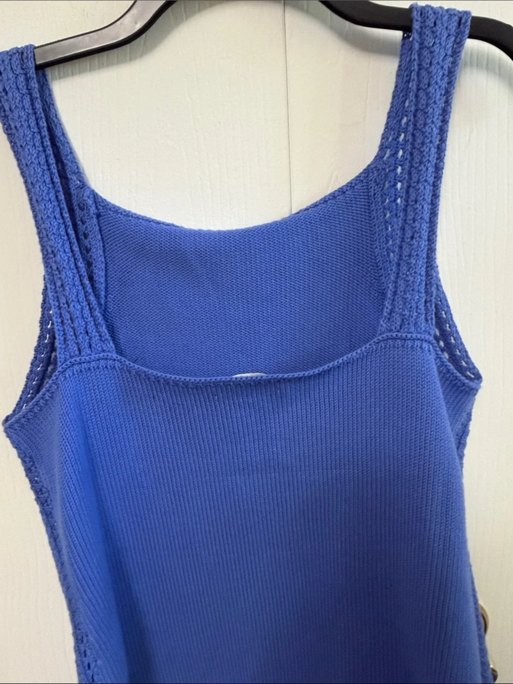 J. Crew Royal Blue Knit Tank with Eyelet Side Detail